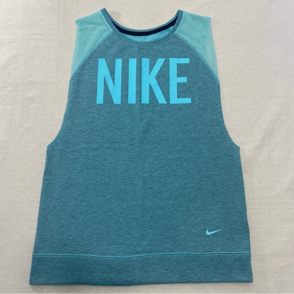 NIKE Sleeveless Graphic Mesh Fleece Women's Training Sweatshirt Sz M 643274-353